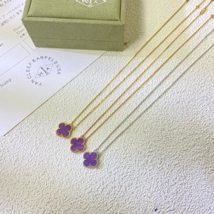 [Renovia Jewelry Jewelry]CLOVER 15MM  PURPLE VIOLET NECKLACE