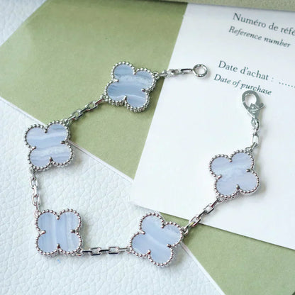 [Renovia Jewelry] CLOVER 5 MOTIF PURPLE CHALCEDONY BRACELET COLLECTION