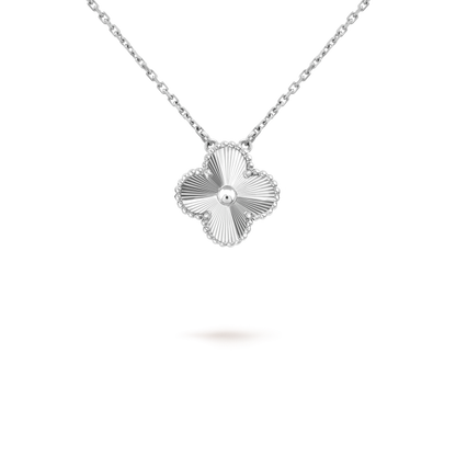 [Renovia Jewelry]CLOVER 15MM LASER NECKLACE SILVER
