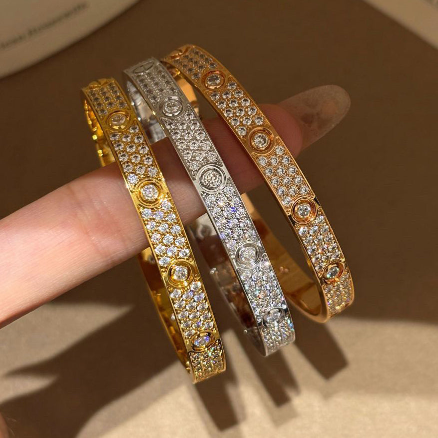 [Renovia Jewelry]LOVE BRACELET 6.1MM DIAMOND-PAVED 10 BIG DIAMONDS
