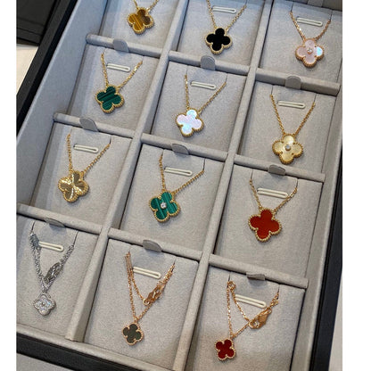 [Renovia Jewelry]CLOVER 15MM LASER NECKLACE SILVER