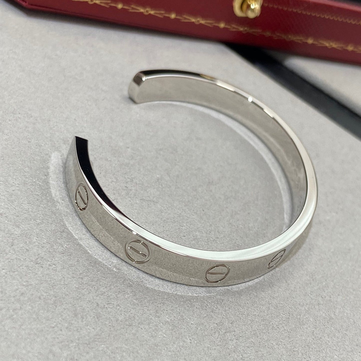 [Renovia Jewelry]LOVE BRACELET 6.1MM 1 DIAMOND OPEN CUFF