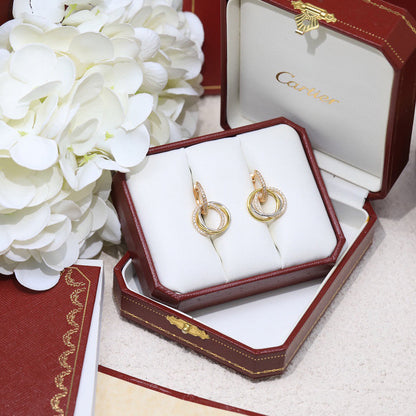 [Renovia Jewelry]TRINITY HALF DIAMOND  EARRINGS