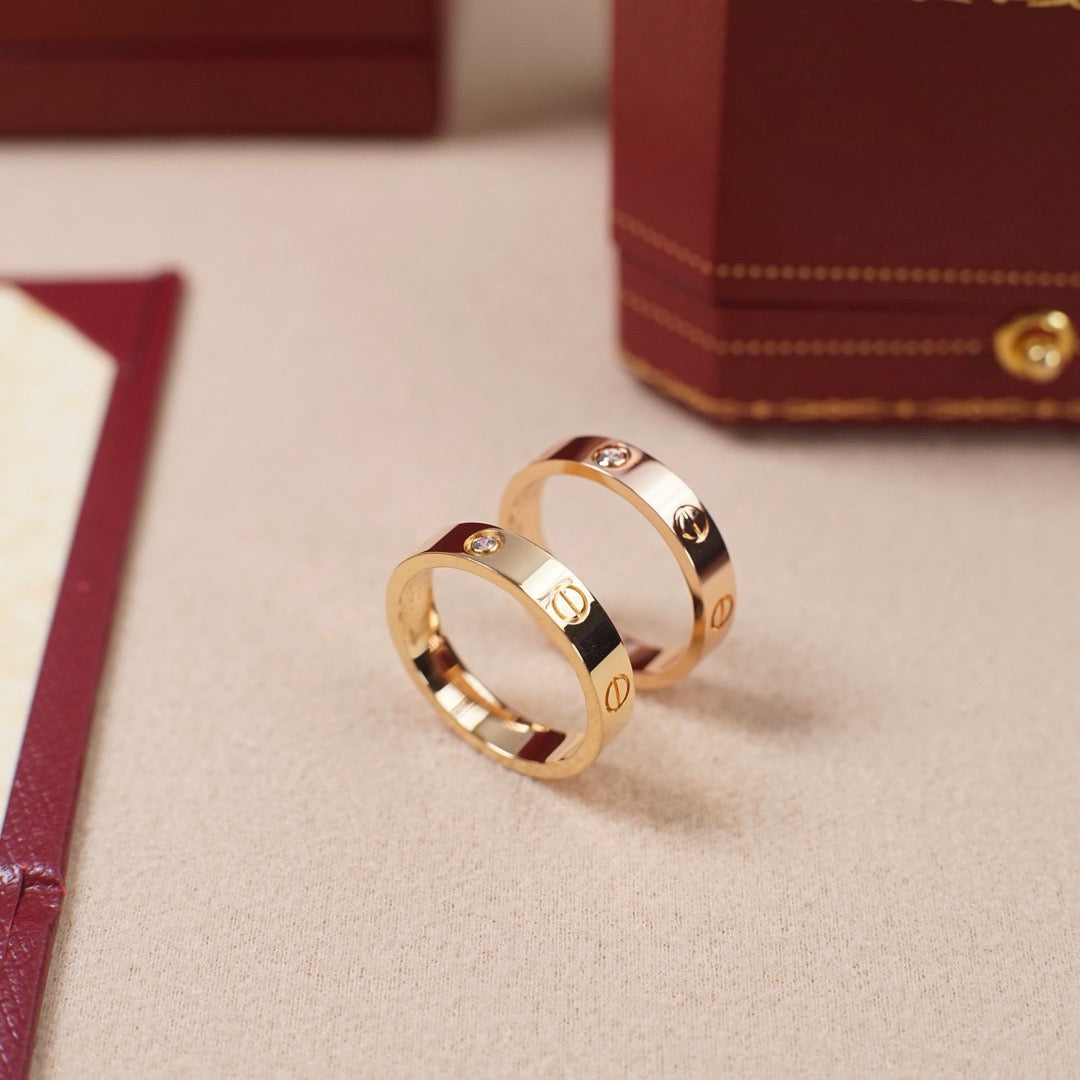 [Renovia Jewelry]LOVE 4MM 1 DIAMOND RING