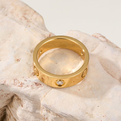 [Renovia Jewelry]LOVE 4MM 1 DIAMOND RING