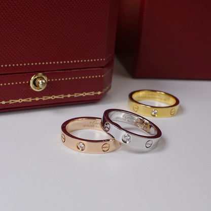 [Renovia Jewelry]LOVE 4MM 1 DIAMOND RING