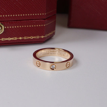 [Renovia Jewelry]LOVE 4MM 1 DIAMOND RING
