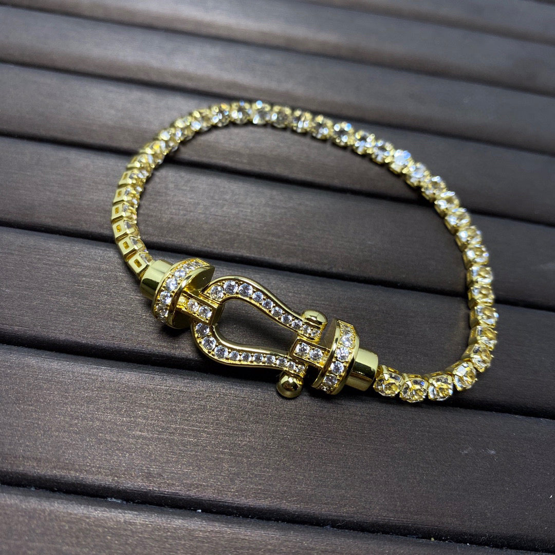 [Renovia Jewelry]FORCE  LARGE HORSESHOE FULL DIAMOND TENNIS BRACELET