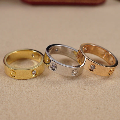 [Renovia Jewelry]LOVE 5.5MM 3 DIAMOND RING