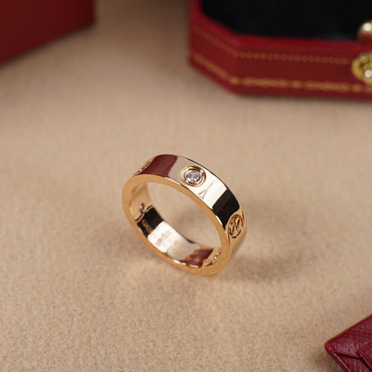 [Renovia Jewelry]LOVE 5.5MM 3 DIAMOND RING