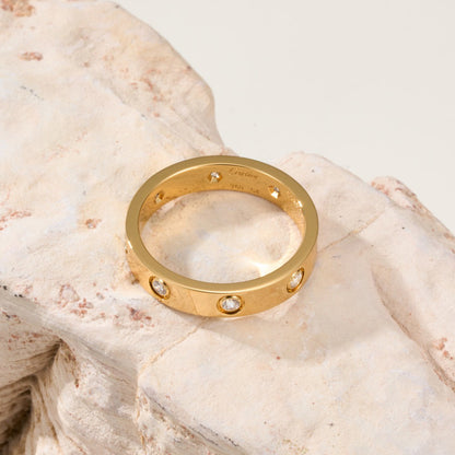 [Renovia Jewelry]LOVE 4MM 8 DIAMOND RING