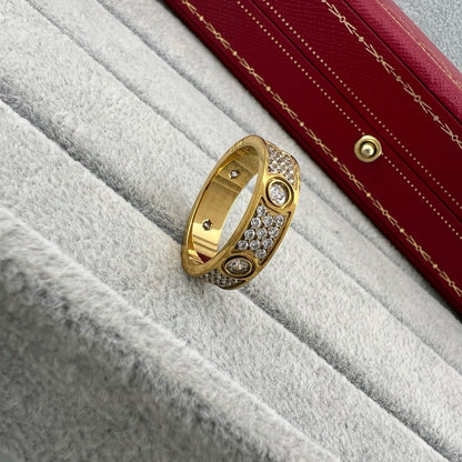 [Renovia Jewelry]LOVE 5.5MM FULL-PAVE 6-DIAMOND RING