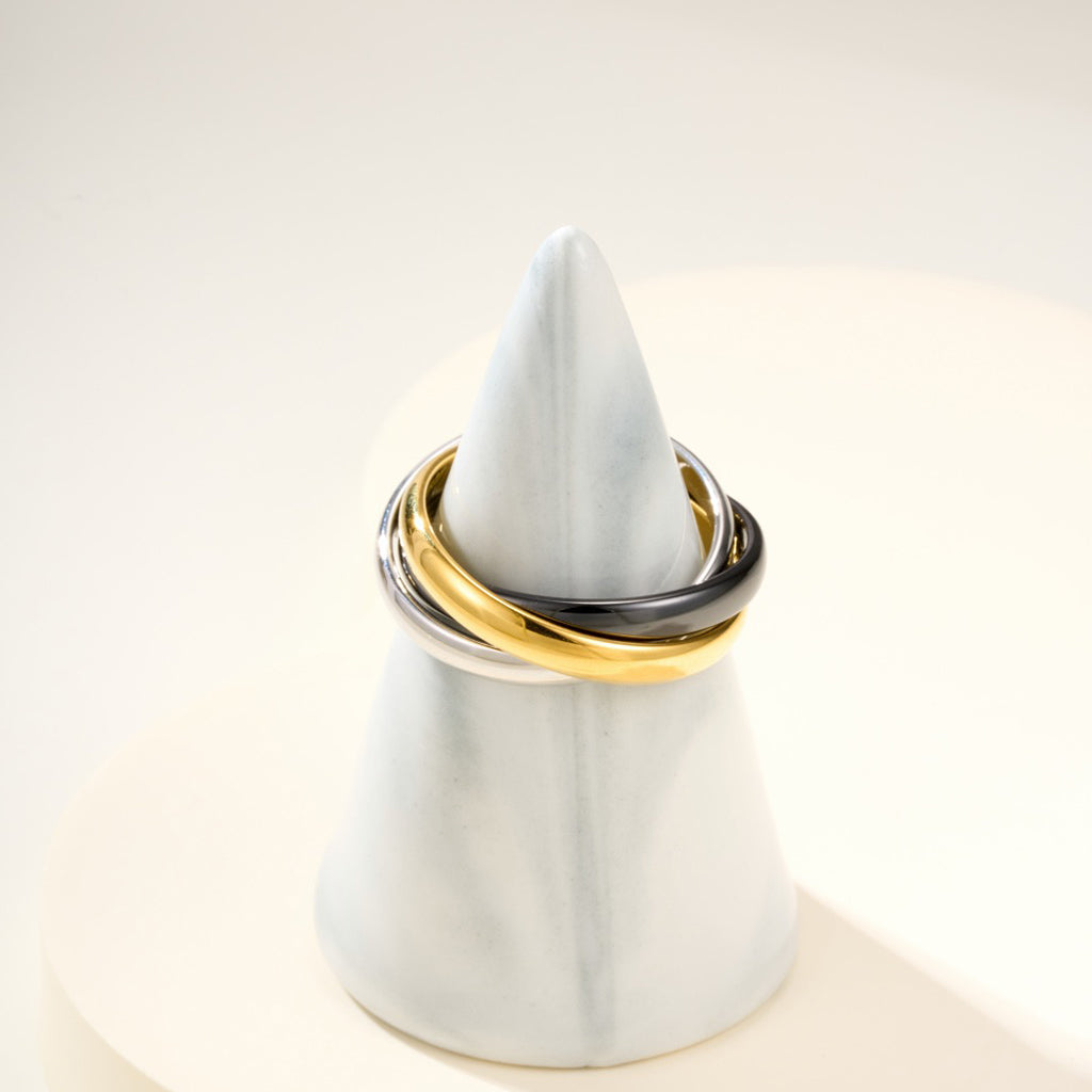 [Renovia Jewelry]TRINITY 3.2MM RING BLACK CERAMIC