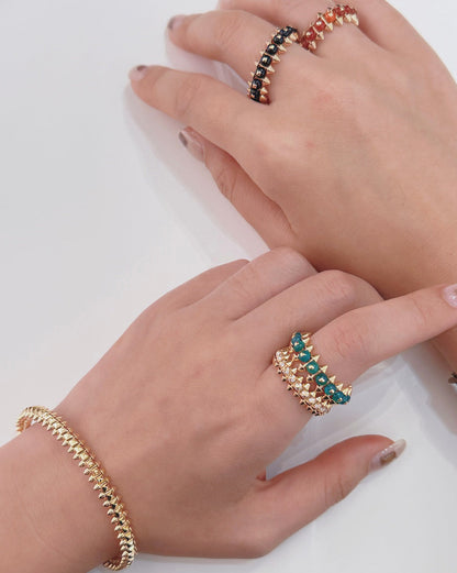 [Renovia Jewelry]CLASH 7.9MM AGATE CHALCEDONY RING