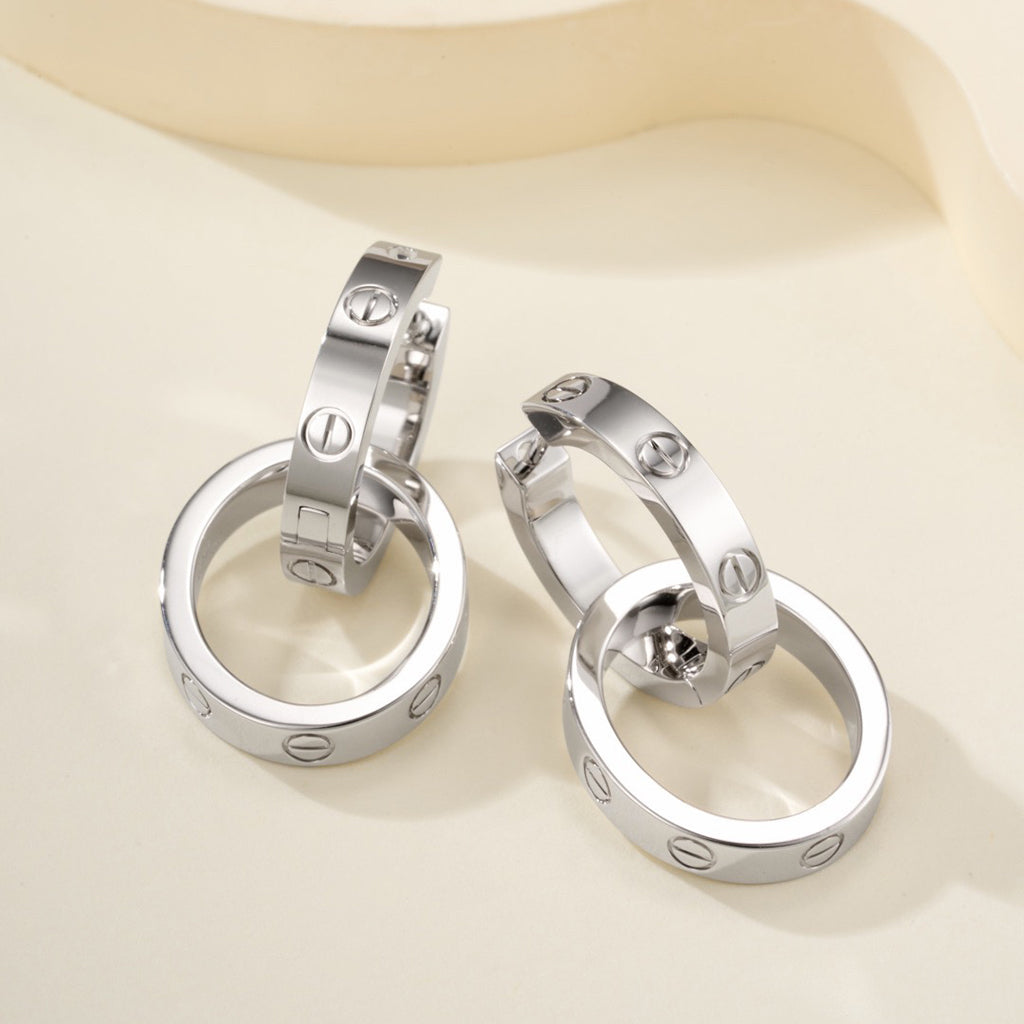 [Renovia Jewelry]LOVE 3.3MM DANGLE EARRINGS