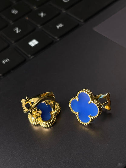 [Renovia Jewelry] CLOVER LARGE (20mm) 1 MOTIFS BLUE MOP STUD EARRINGS