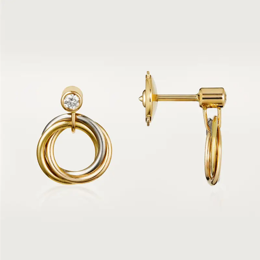 [Renovia Jewelry]TRINITY ON DIAMOND  EARRINGS