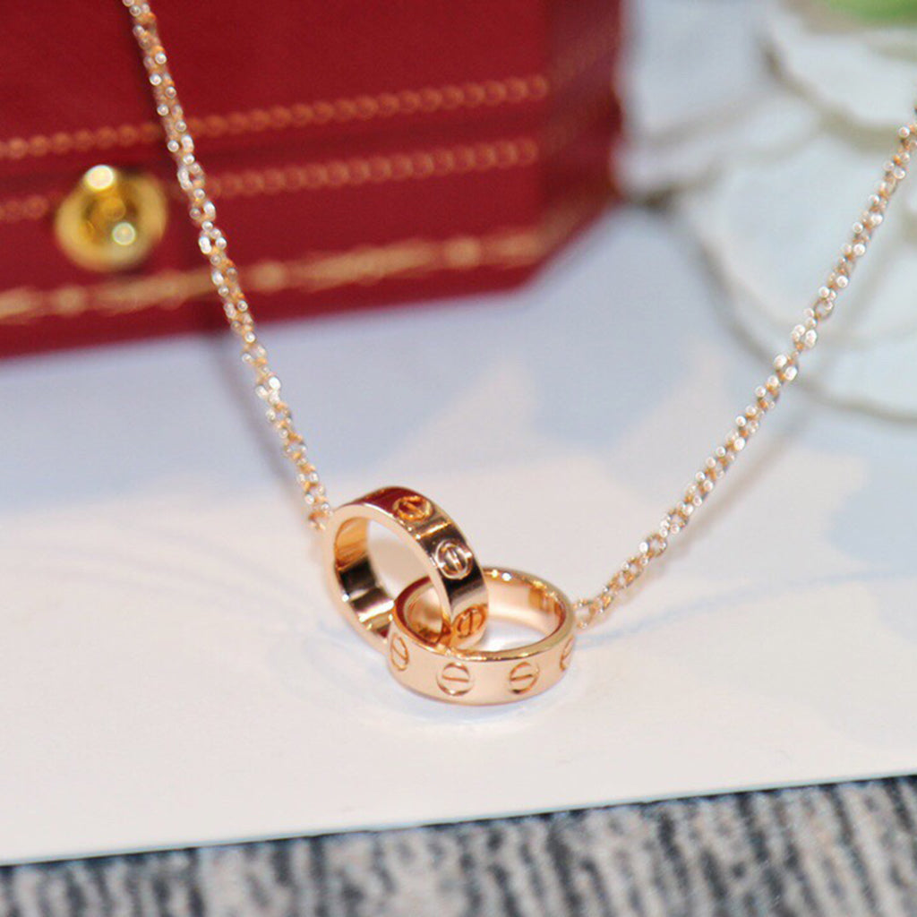[Renovia Jewelry]LOVE DOUBLE RING NECKLACE