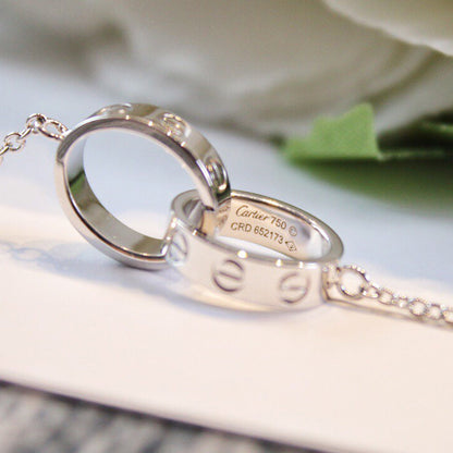 [Renovia Jewelry]LOVE DOUBLE RING NECKLACE