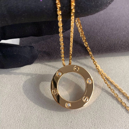 [Renovia Jewelry]LOVE NECKLACE 16MM 3 DIAMONDS