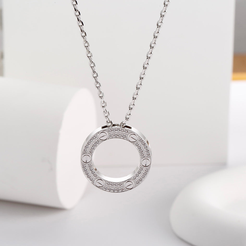 [Renovia Jewelry]LOVE NECKLACE 16MM  FULL DIAMOND