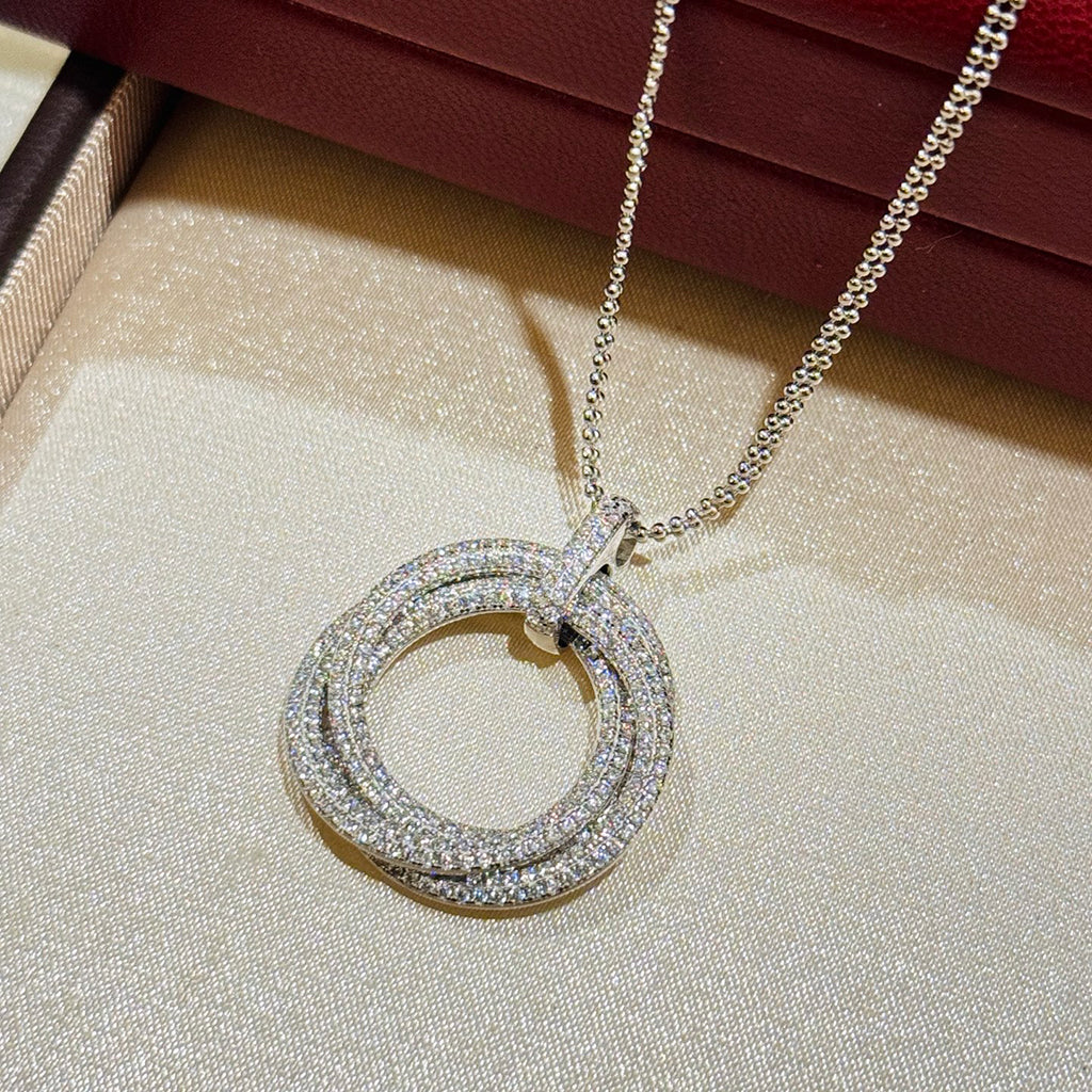 [Renovia Jewelry]TRINITY LARGE FULL DIAMOND  NECKLACE