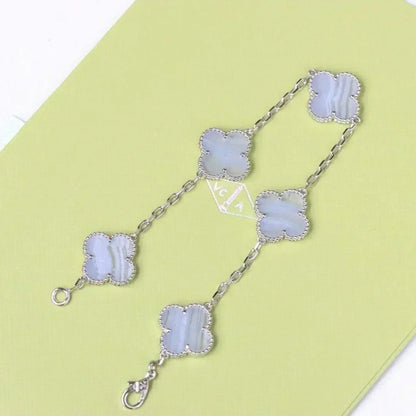 [Renovia Jewelry] CLOVER 5 MOTIF PURPLE CHALCEDONY BRACELET COLLECTION