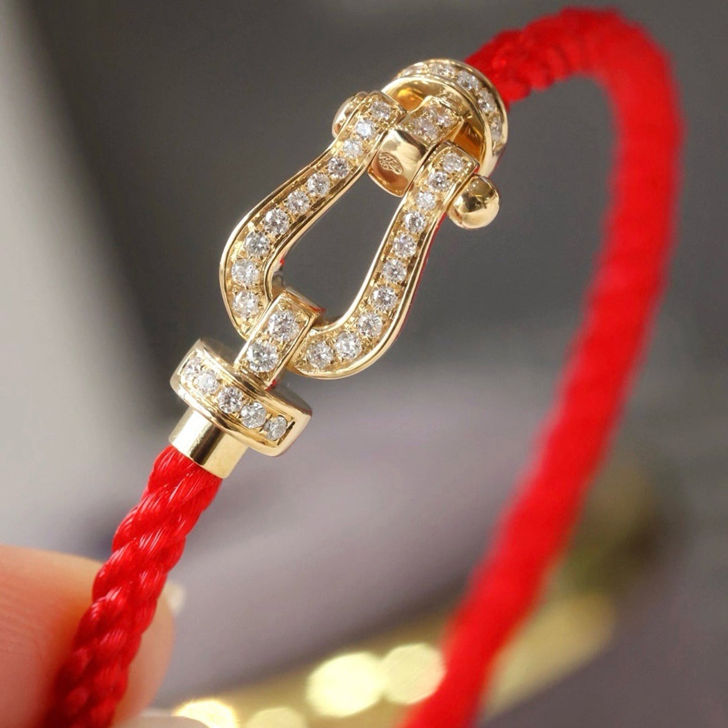 [Renovia Jewelry]FORCE LARGE HORSESHOE FULL DIAMOND BRACELET ROSE GOLD