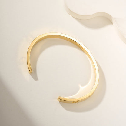 [Renovia Jewelry]LOVE BRACELET 6.1MM 1 DIAMOND OPEN CUFF