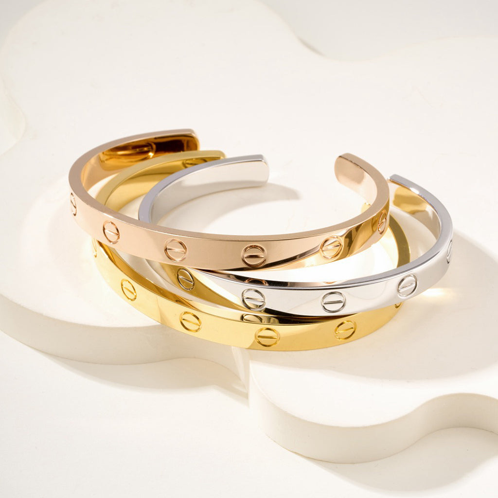 [Renovia Jewelry]LOVE BRACELET 6.1MM OPEN CUFF