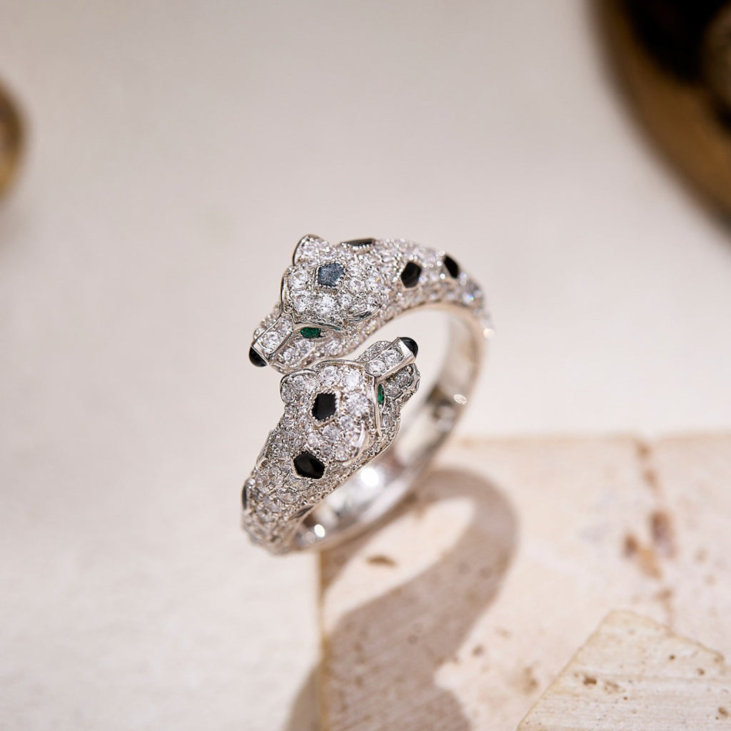 [Renovia Jewelry]PANTHERE DOUBLE HEADED FULL DIAMOND  RING