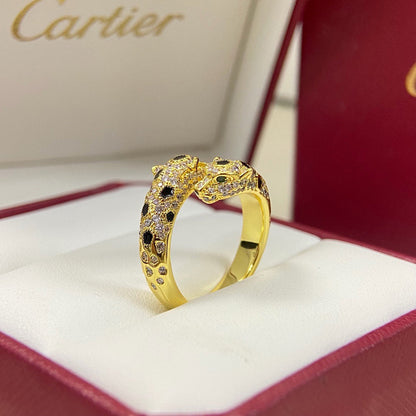 [Renovia Jewelry]PANTHERE DOUBLE HEADED FULL DIAMOND  RING