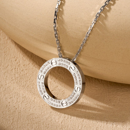 [Renovia Jewelry]LOVE NECKLACE 16MM  FULL DIAMOND