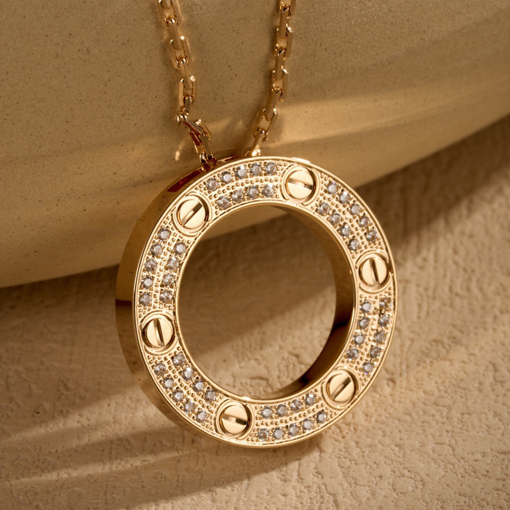[Renovia Jewelry]LOVE NECKLACE 16MM  FULL DIAMOND