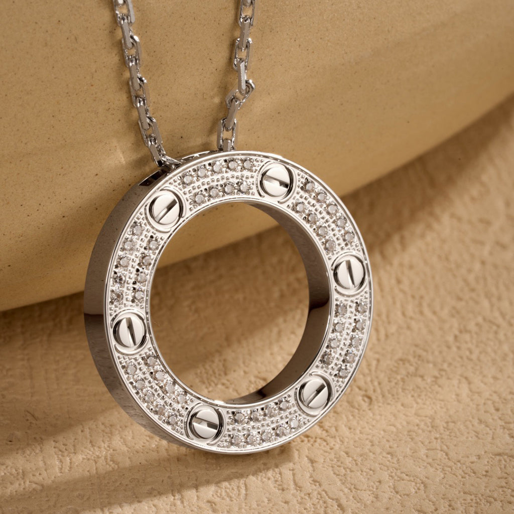 [Renovia Jewelry]LOVE NECKLACE 16MM  FULL DIAMOND