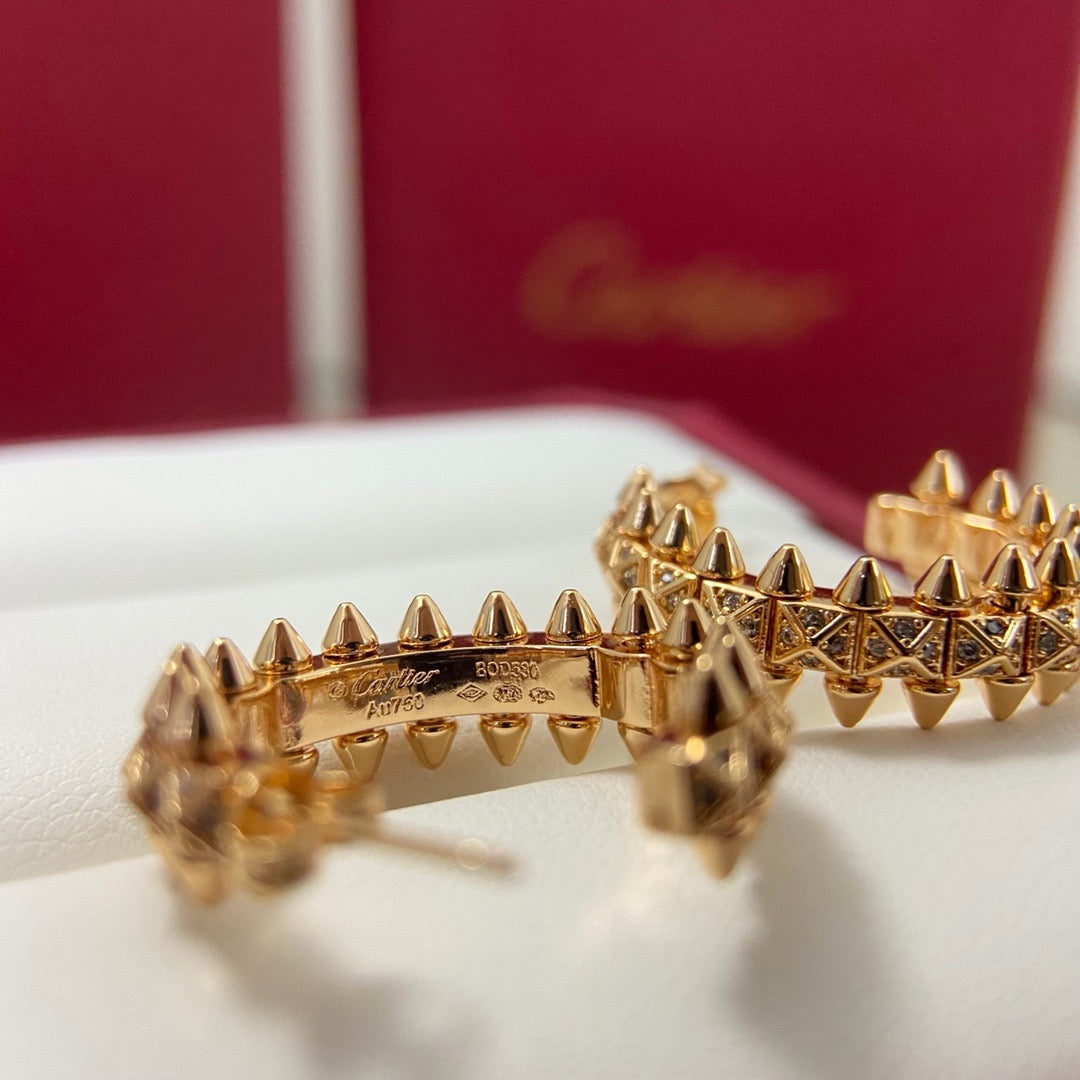 [Renovia Jewelry]CLASH 6.4MM FULL DIAMOND SMALL EARRINGS