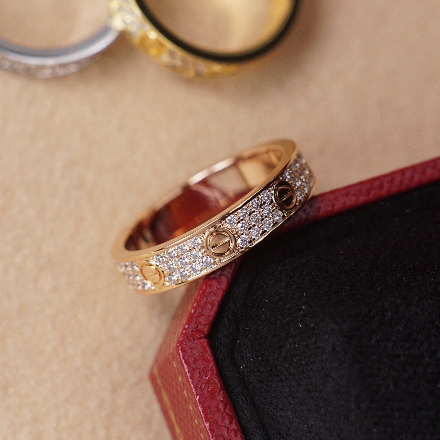 [Renovia Jewelry]LOVE RING 4.0MM DIAMOND PAVED