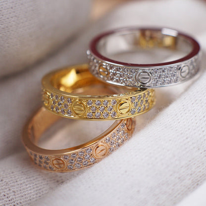 [Renovia Jewelry]LOVE RING 4.0MM DIAMOND PAVED