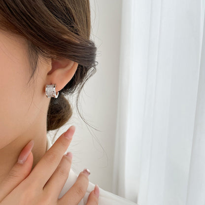 [Renovia Jewelry]ZERO 1 DIAMOND PAVED EARRINGS