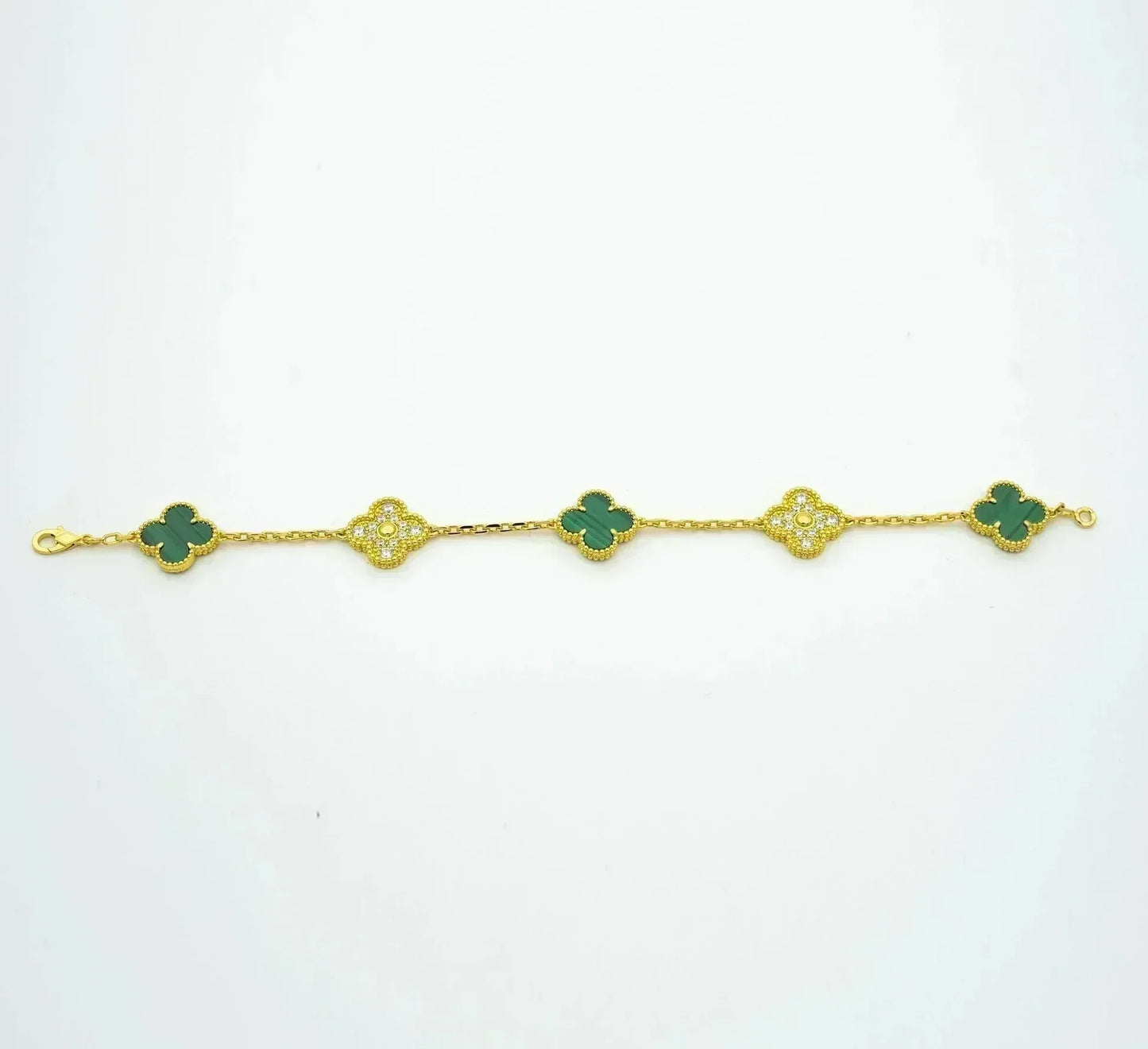 [Renovia Jewelry] CLOVER 5 MOTIF MALACHITE BRACELET COLLECTION