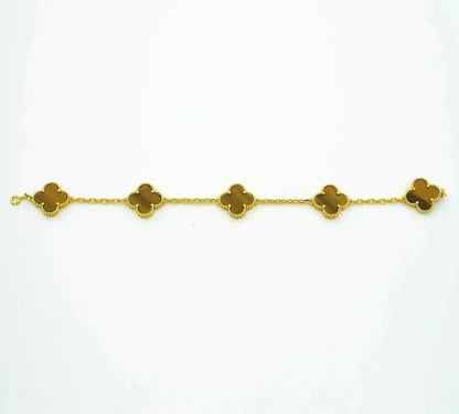 [Renovia Jewelry] CLOVER 5 MOTIFS TIGER EYE BRACELET COLLECTION