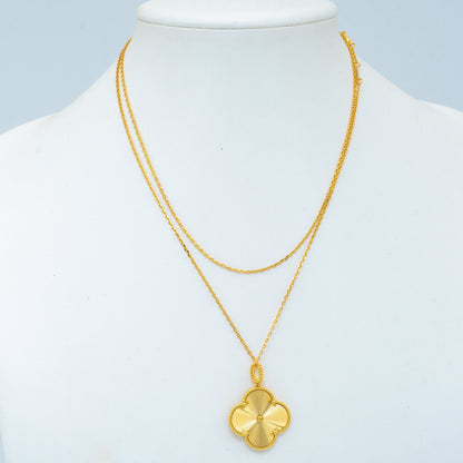 [Renovia Jewelry]CLOVER 25MM PEDANT NECKLACE GOLD