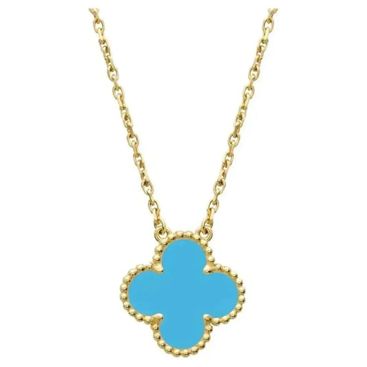 [Renovia Jewelry]CLOVER 15MM VINTAGE TURQUOISE NECKLACE