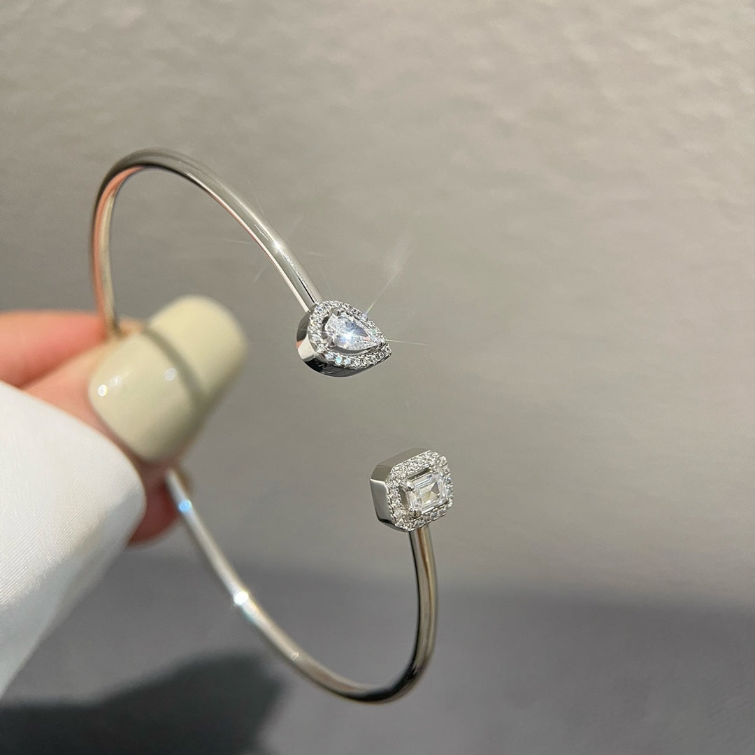 [Renovia Jewelry]JONC FLEX MY TWIN TOI & MOI SILVER DIAMOND BRACELET