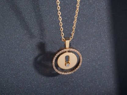 [Renovia Jewelry]LUCKY MOVE PM NECKLACE PINK GOLD DIAMOND