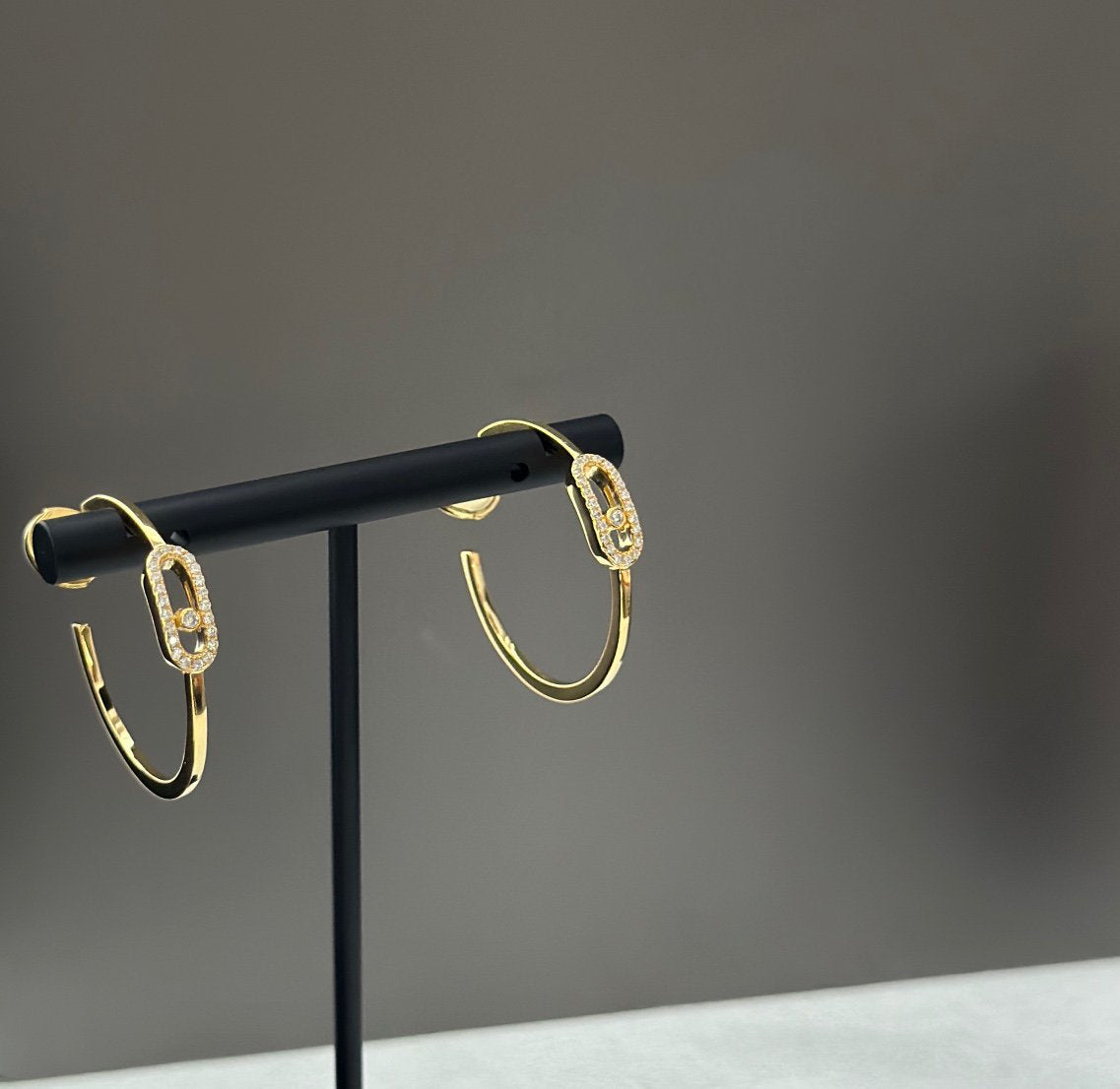 [Renovia Jewelry]CREOLES MOVE UNO PM DIAMOND EARRINGS