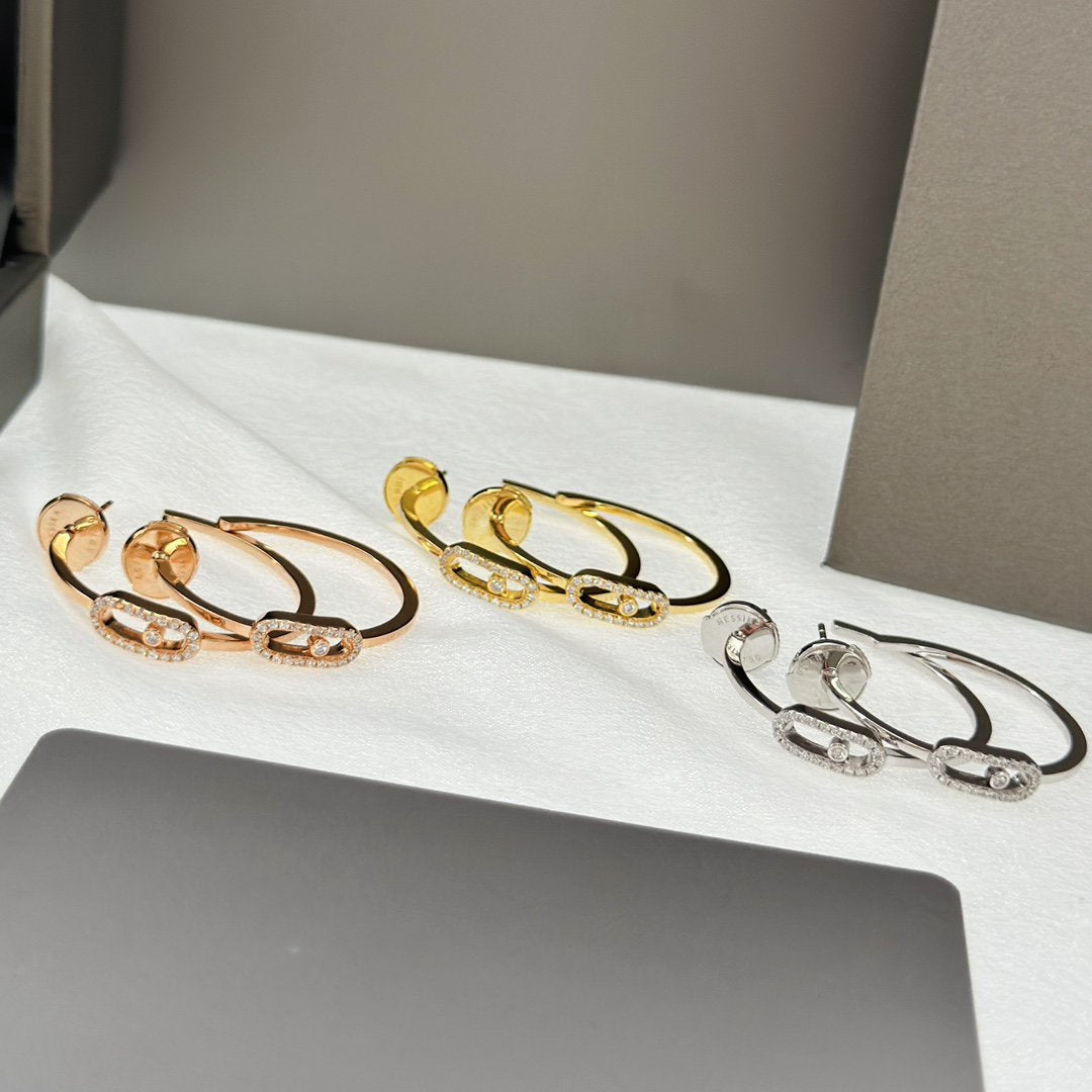 [Renovia Jewelry]CREOLES MOVE UNO PM DIAMOND EARRINGS
