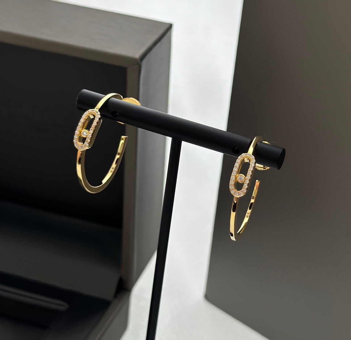 [Renovia Jewelry]CREOLES MOVE UNO PM DIAMOND EARRINGS