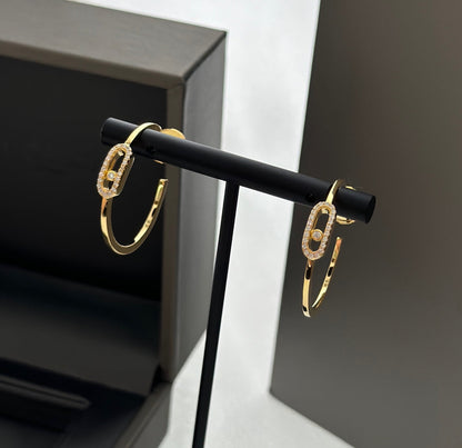 [Renovia Jewelry]CREOLES MOVE UNO PM DIAMOND EARRINGS