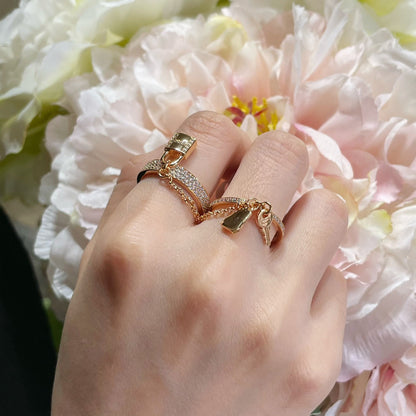[Renovia Jewelry]HM KELLY CLOCHETTE DOUBLE RING IN  WITH DIAMONDS